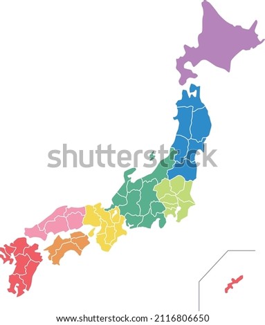 Japan map illustration (Japan map)
