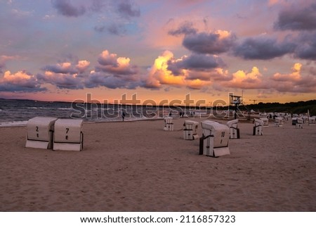 A Mesmerizing view of a sunset at Usedom beach in northern Germany