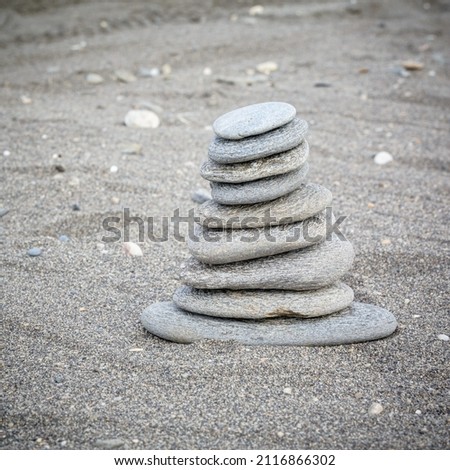 stone stack in the sand