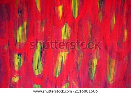 Red ellipses on yellow abstract painting Royalty-Free Stock Photo #2116881506