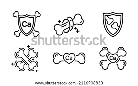 Strong healthy bones icon. Human health medical pictogram. Outline sign useful for packaging web graphic design. Medicine, healthcare concept. Editable vector illustration isolated on white background Royalty-Free Stock Photo #2116908830