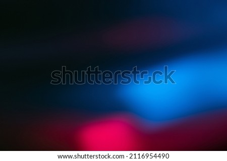 Neon blur glow. Color light overlay. Disco illumination. Defocused blue pink red ultraviolet radiance soft texture on dark black abstract empty space background. Royalty-Free Stock Photo #2116954490