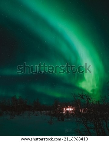 Aurora borealis northern light abisko swedish lapland