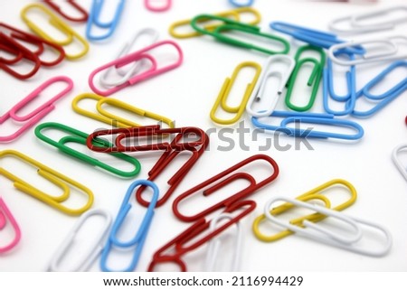 colored clips on a white background.