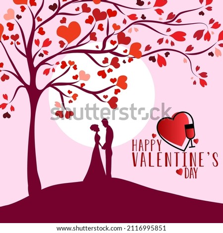 14 Happy valentines day, Minimal love hearts background with text space, Romantic love message hearts background Template Design Free Illustration