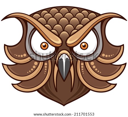Vector illustration of Cartoon Owl head
