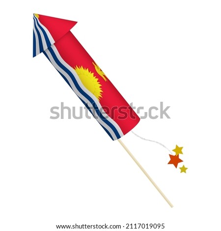 Festival firecracker in colors of national flag on white background. Kiribati