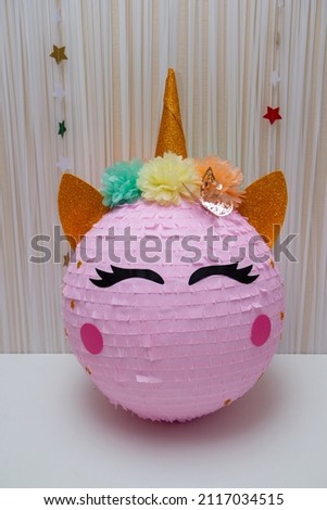 Pink piñata Unicorn, birthday fun