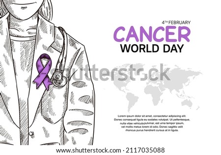World  Cancer Day Vector Design with doctor illustration for campaign and poster