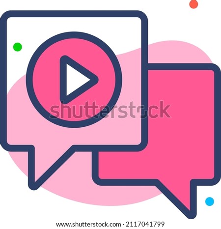 video chat Icon. User interface Vector Illustration, As a Simple Vector Sign and Trendy Symbol in Line Art Style, for Design and Websites, or Mobile Apps,