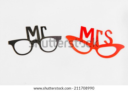 Sign for wedding "Mr & Mrs" Royalty-Free Stock Photo #211708990