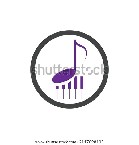 classic Piano Logo  illustration design template