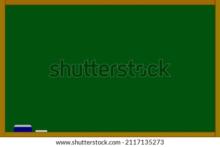 Empty green chalkboard texture. double frame from greenboard . image for background, wallpaper and copy space. bill board wood frame for add text. Royalty-Free Stock Photo #2117135273