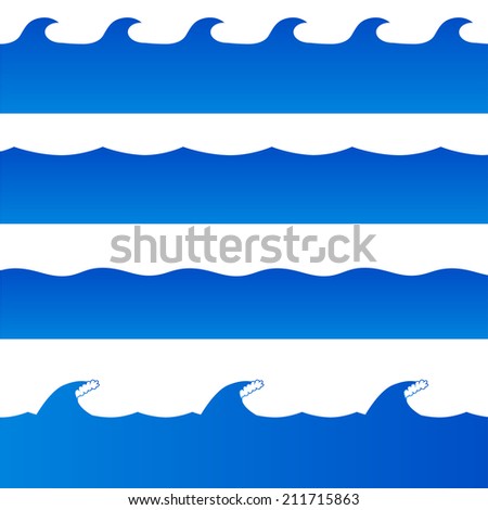 Different models of waves. It is illustration, vector. EPS10 