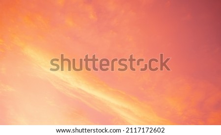 Orange sun and Cloud sky pastel background. wallpaper rainbow colored. card or poster sweet gradient backdrop free space for add text or products presentation. travel tropical summer holidays concept.