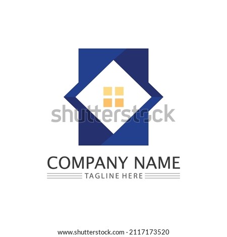 Real estate, house and home buildings vector design logo icons template illustration