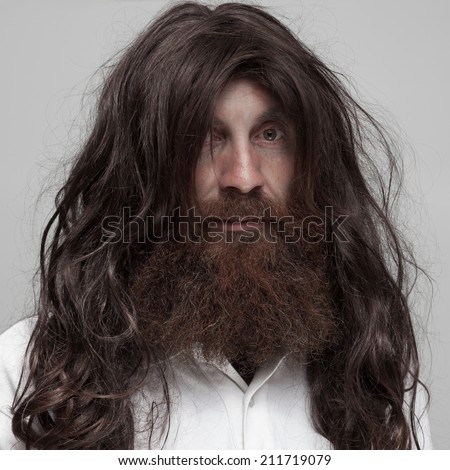 Hairy man portrait.
