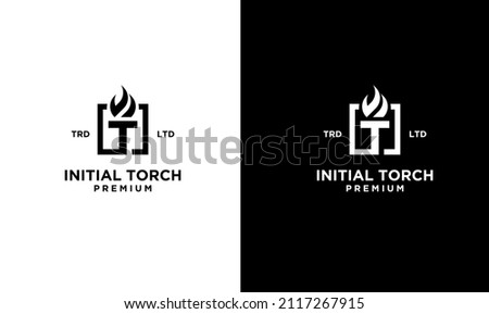 initial t Torch Logo vector symbol illustration design