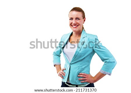 business woman on white background isolated