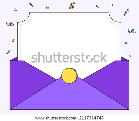 event page where ribbons and pollen pieces fly off. illustration set. Bulletin board, paper, manuscript, drawn, background Vector drawing. Hand drawn style.