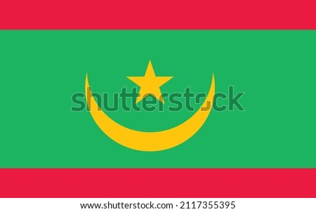 Flag, Mauritania, background, illustration, high resolution, vector, color, standard 5000px.