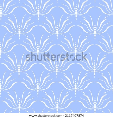 vintage seamless pattern with plant elements. Elegant background with swirls