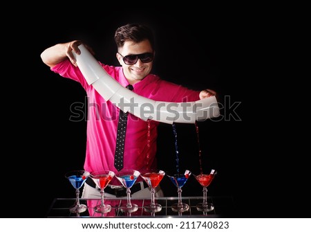  bartender is pouring a drink Royalty-Free Stock Photo #211740823