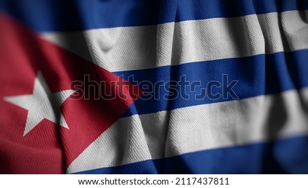 Close up of the Cuba flag. Cuba flag of background. Flag of Cuban.