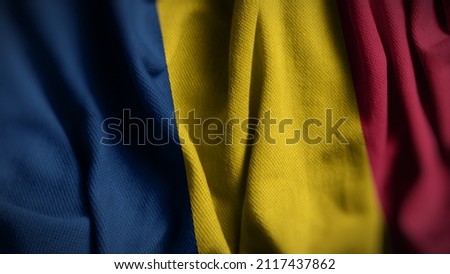 Close up of the Chad flag. Chad flag of background. Flag of Chadian.