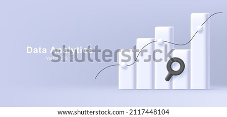Bar chart graph with white shapes and growing curve, increasing sales diagram, business calm colors, steps or processes.