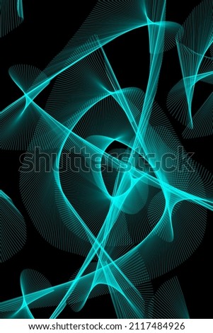 Abstract bright wavy lines on a dark blue background Futuristic technology illustration design The pattern of the wave line Abstract modern background for web site
