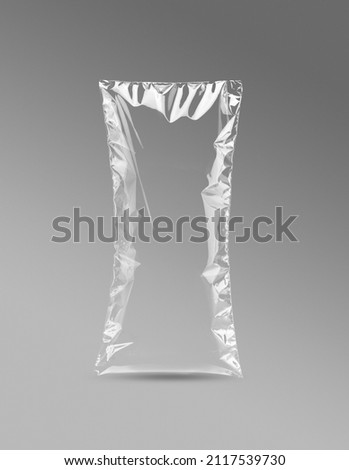 transparent plastic bags for branding, various sizes  Royalty-Free Stock Photo #2117539730