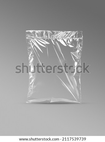 transparent plastic bags for branding, various sizes  Royalty-Free Stock Photo #2117539739