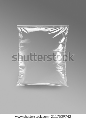 transparent plastic bags for branding, various sizes  Royalty-Free Stock Photo #2117539742