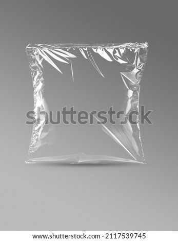 transparent plastic bags for branding, various sizes  Royalty-Free Stock Photo #2117539745