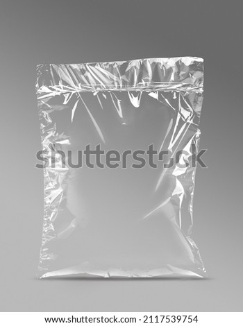 transparent plastic bags for branding, various sizes  Royalty-Free Stock Photo #2117539754