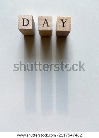 Wooden word on a light background
