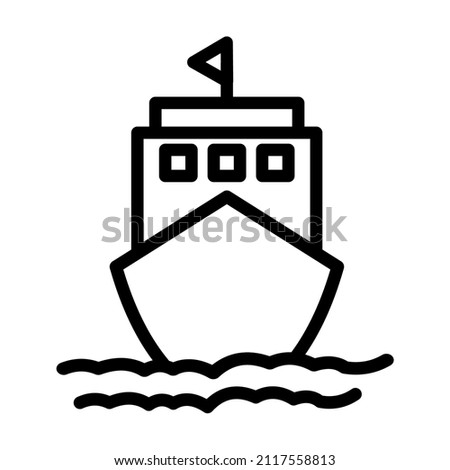 drawing of the front of the ship in line style