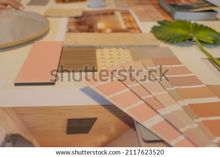 Mood board of materials for interior architecture project