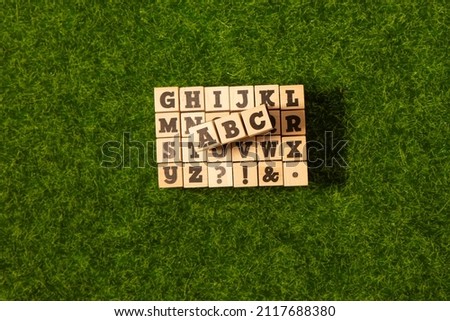 A studio photo alphabet letters Abc wood 