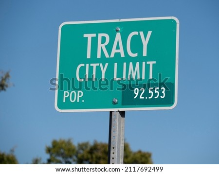 Tracy California Public Welcome Sign