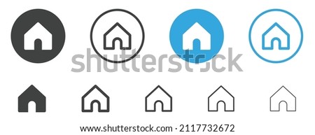 Web home icon for apps and websites, House icon, Home sign in circle or Main page icon in filled, thin line, outline and stroke style for apps and website	
 Royalty-Free Stock Photo #2117732672