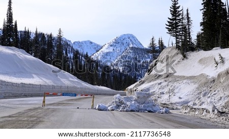 closed mountain pass in the rockies avalanche warning