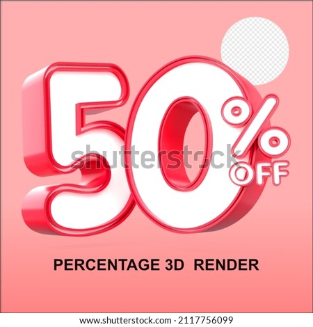 3D 50 percentage for discount store Royalty-Free Stock Photo #2117756099