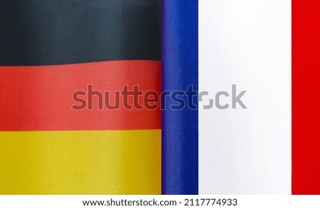 fragments of the national flags of Germany and France in close-up