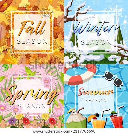 Four Seasons Typographic Posters illustration