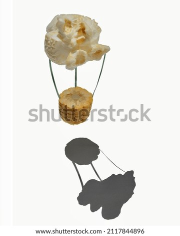popcorn and corn balloon isolated on white background