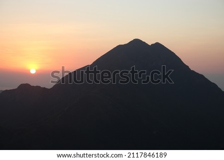 Beautiful landscape of Lantau Peak, Lantau Island, Hong Kong, Asia
