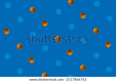 Colorful fruit pattern of fresh grapefruits on blue background. Top view. Flat lay. Pop art design