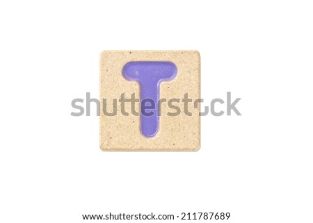 Wooden alphabet blocks,alphabet letter T